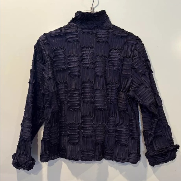 Samuel Dong Purple Ribbon Textured Designer Blazer Jacket Womens Large‎ - Picture 2 of 6